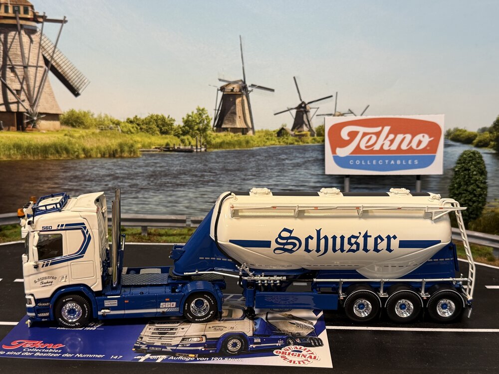 Tekno Tekno Scania Next Gen 560R met Feldbinder onderlosser SCHUSTER