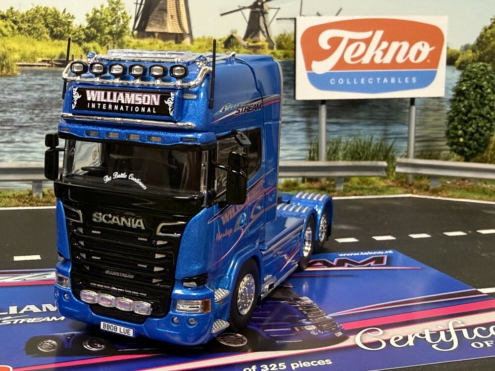 Tekno Tekno Scania R730 Streamline 6x2 sleepas trekker WILLIAMSON