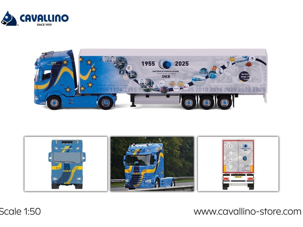 Cavallino Cavallino DAF XG+  with 3-axle boxtrailer DKB FOODSOLUTIONS