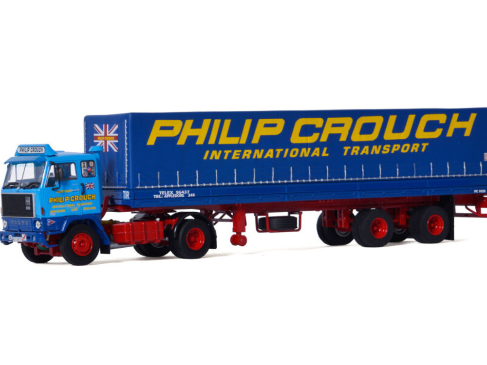 WSI WSI  Volvo F88 4x2 met 2-as classic zeilenoplegger PHILIP CROUCH