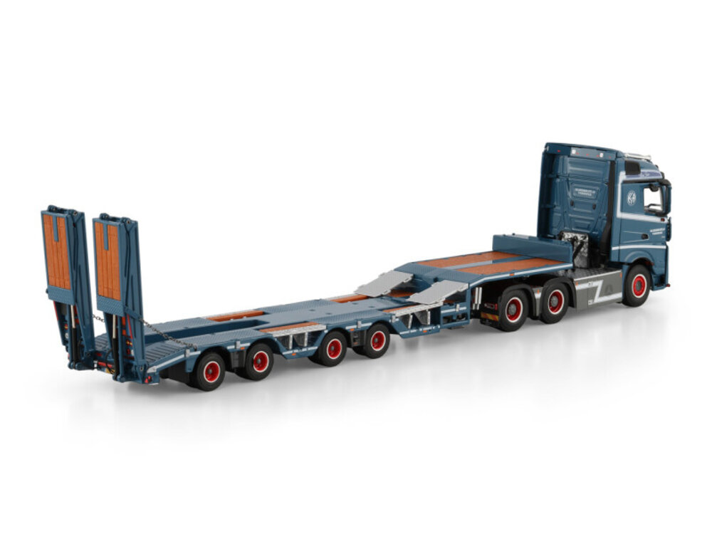 WSI WSI Mercedes-Benz Actros MP4 Stream Space 6x4 with 4-axle semi wheel well low loader KAI ANDERSENS