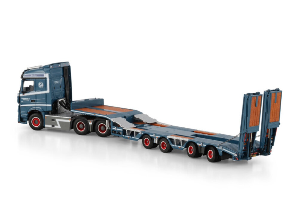 WSI WSI Mercedes-Benz Actros MP4 Stream Space 6x4 with 4-axle semi wheel well low loader KAI ANDERSENS
