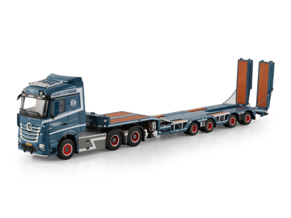 WSI WSI Mercedes-Benz Actros MP4 Stream Space 6x4 with 4-axle semi wheel well low loader KAI ANDERSENS