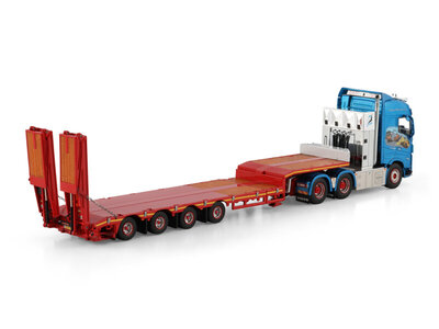 WSI WSI Volvo FH5 Globetrotter 6x4 with 4-axle semi low loader + ramps JESPER THYGESEN