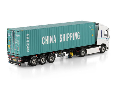 WSI WSI Volvo FH Aero Globetrotter  4x2 met 3-assige container oplegger + 40ft container VAN DER MOST