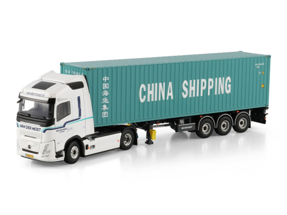 WSI WSI Volvo FH Aero Globetrotter  4x2 met 3-assige container oplegger + 40ft container VAN DER MOST