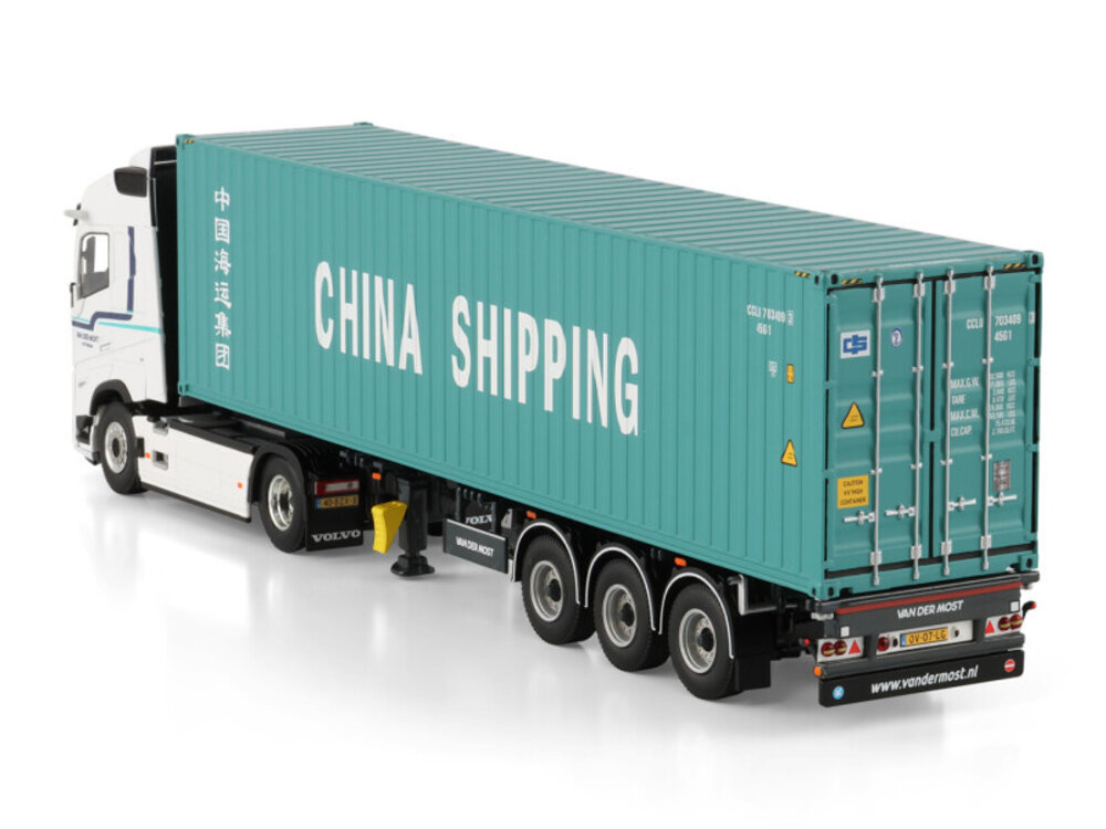 WSI WSI Volvo FH Aero Globetrotter  4x2 met 3-assige container oplegger + 40ft container VAN DER MOST