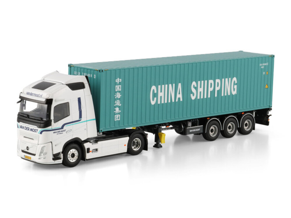 WSI WSI Volvo FH Aero Globetrotter  4x2 met 3-assige container oplegger + 40ft container VAN DER MOST
