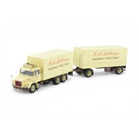 Tekno Scania 140 Torpedo motorwagen aanhanger met klassieke huifopbouw GRILLMAYER
