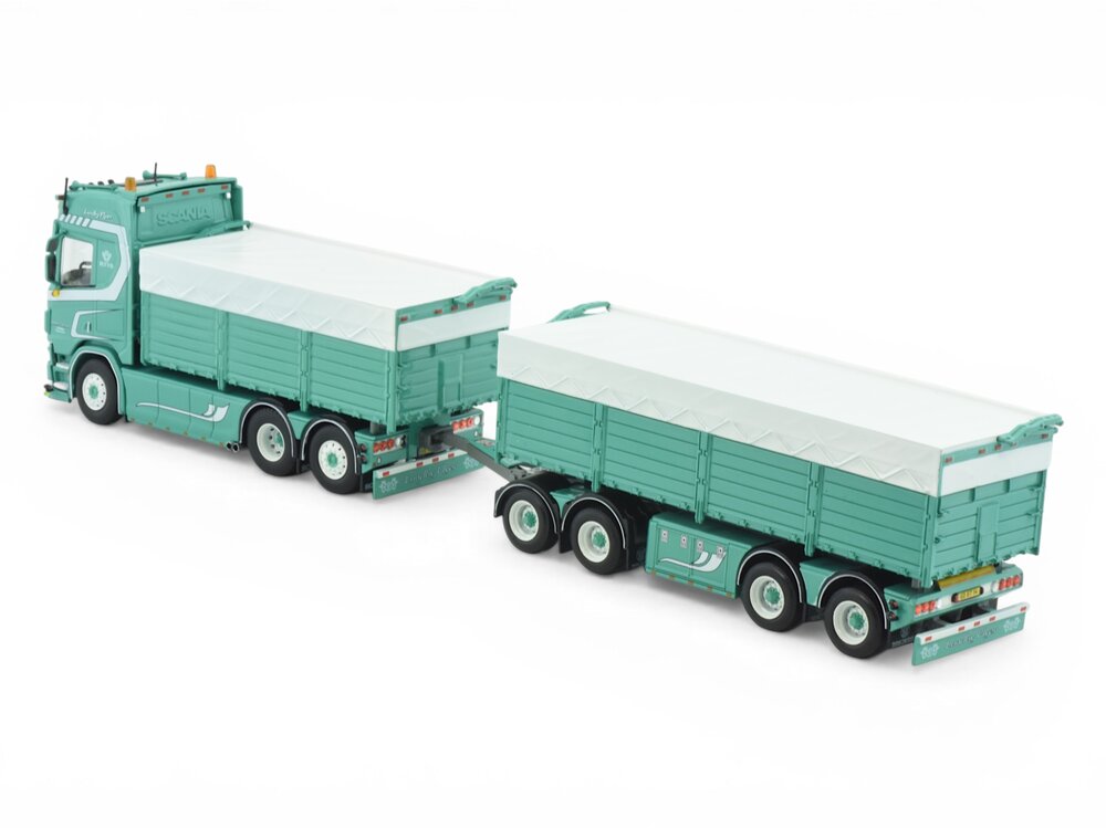 Tekno Tekno Scania Next Gen R770 Highline motorwagen aanhanger met resin bakken JAKOB PEDERSEN