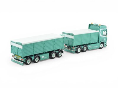 Tekno Tekno Scania Next Gen R770 Highline motorwagen aanhanger met resin bakken JAKOB PEDERSEN