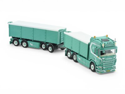Tekno Tekno Scania Next Gen R770 Highline motorwagen aanhanger met resin bakken JAKOB PEDERSEN