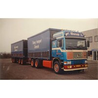 Tekno Volvo F16 Globetrotter motorwagen met 3-assige schamel aanhanger KAJ CHRISTIANSEN