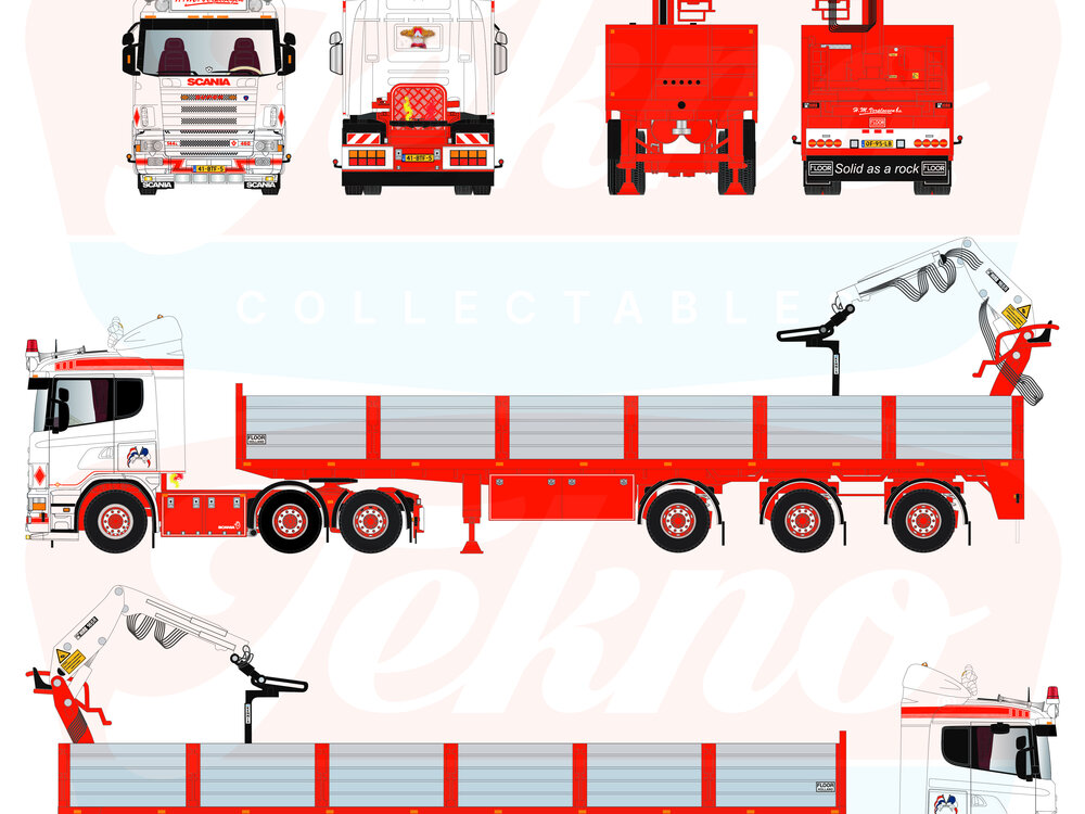Tekno Tekno Scania 4-serie trekker met 3-assige stenenoplegger H.M. VERPLOEGEN