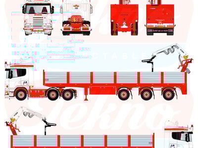 Tekno Tekno Scania 4-serie trekker met 3-assige stenenoplegger H.M. VERPLOEGEN