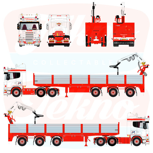 Tekno Tekno Scania 4-serie trekker met 3-assige stenenoplegger H.M. VERPLOEGEN