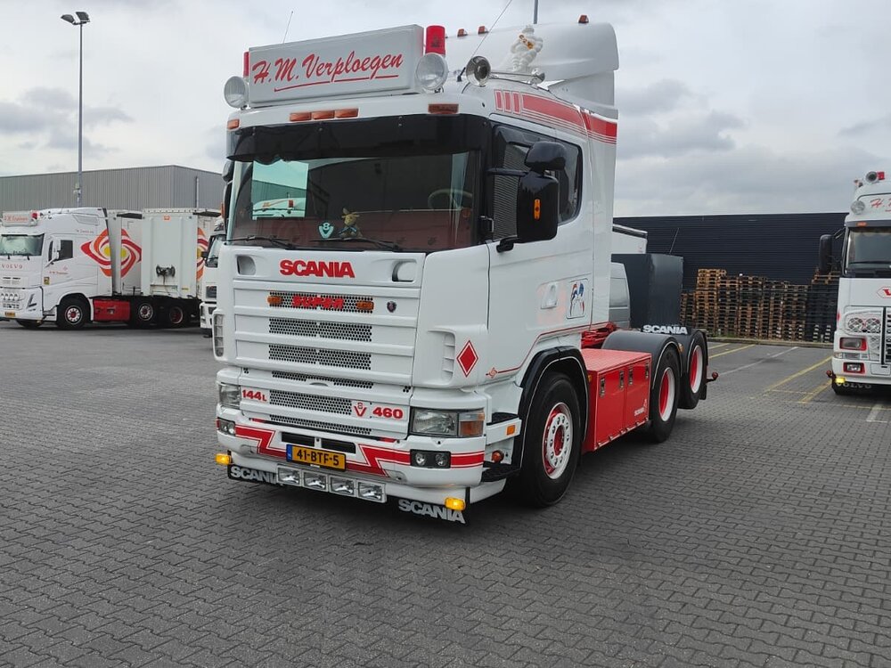 Tekno Tekno Scania 4-serie truck with 3-axle bricktrailer H.M. VERPLOEGEN
