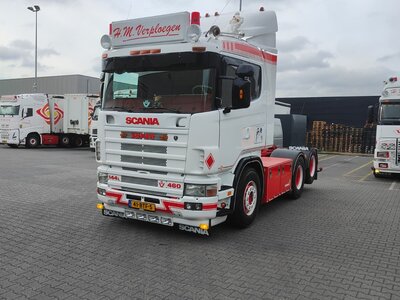 Tekno Tekno Scania 4-serie truck with 3-axle bricktrailer H.M. VERPLOEGEN