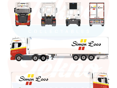 Tekno Tekno Scania Next Gen 530S-V8 Highline 6x2 with 3-axle  reefer trailer SIMON LOOS