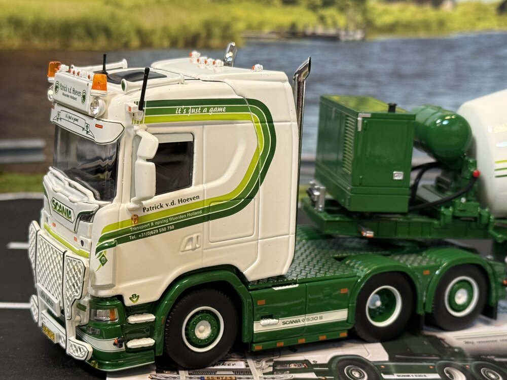 Tekno Scania Next Gen 530S with (new developed zamac) concrete mixer trailer PATRICK VAN DER HOEVEN