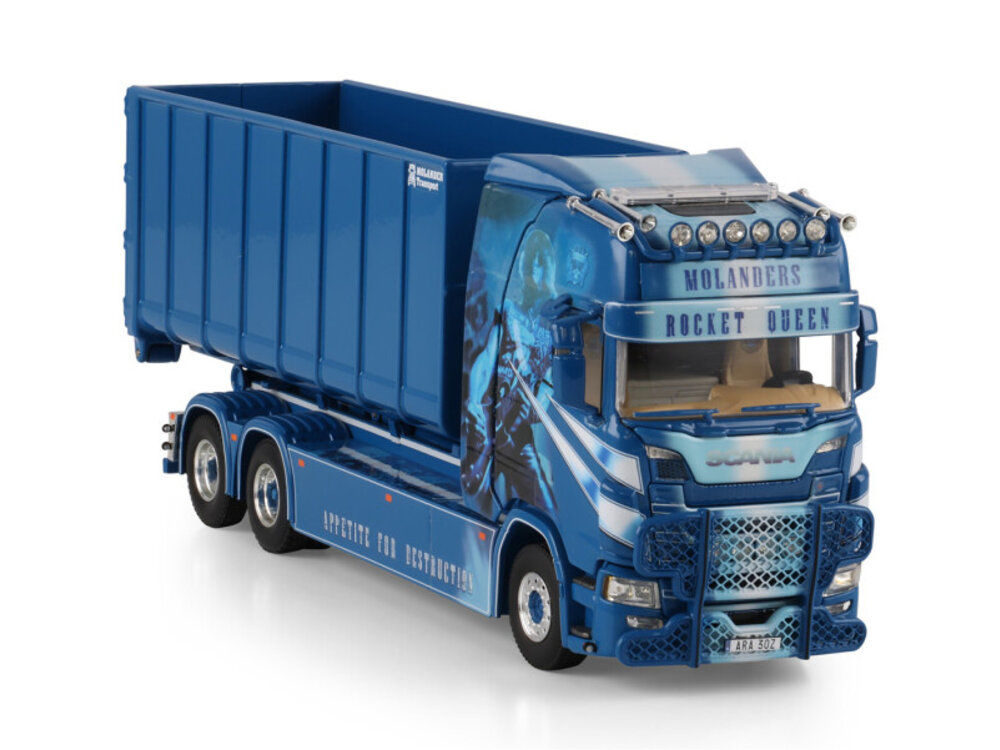 WSI WSI Scania S Highline 6x2 motorwagen met haakarm systeem + 40m3 container MOLANDER