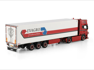 WSI WSI Scania R6 Topline 4x2 with 3-axle reefer trailer EVAGRO