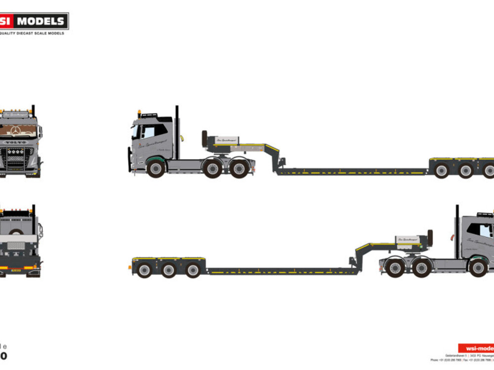 WSI WSI Volvo FH5 sleeper cab  6x4 with 3-axle lowloader SORO