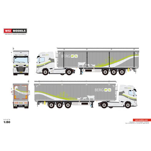 WSI WSI DAF XG 6x2  met 3-axle volume trailer BERG AGRI