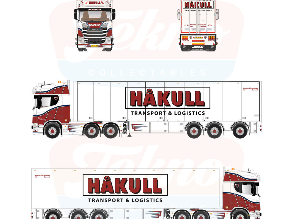 Tekno Tekno Scania NGS Highline 6x2 with 3-axle box trailer MORTEN CHRISTENSEN HÅKULL