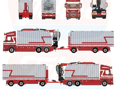 Tekno Tekno DAF XF met open bakken en laadkraan G & J VAN LEEUWEN