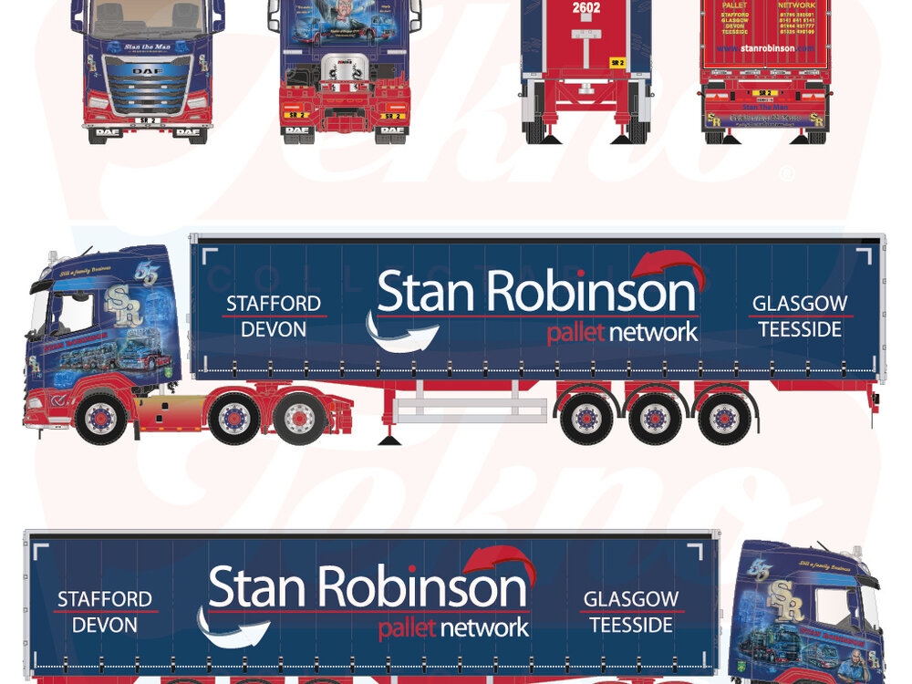 Tekno Tekno DAF XG 6x2 with 3-axle curtainside trailer STAN ROBINSON