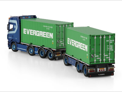 WSI WSI Scania S Highline 8x2 met 7-assige motor container truck + drawbar trailer met 2x 20ft container VAN WONDEREN BEESD BV