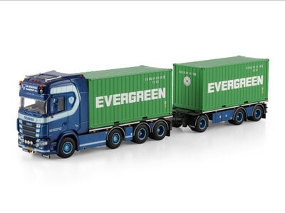 WSI WSI Scania S Highline 8x2 with 7-axle riged container truck + drawbar trailer with 2x 20ft container VAN WONDEREN BEESD BV