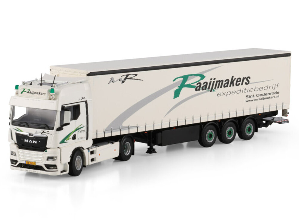 WSI WSI MAN TGX GX 4x2 met 3-assige schuifzeilen oplegger RAAIJMAKERS