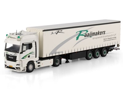WSI WSI MAN TGX GX 4x2 met 3-assige schuifzeilen oplegger RAAIJMAKERS