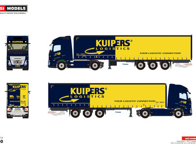 WSI WSI Volvo FH Aero Globetrotter XL 4x2 with 3-axle curtainside trailer KUIPERS