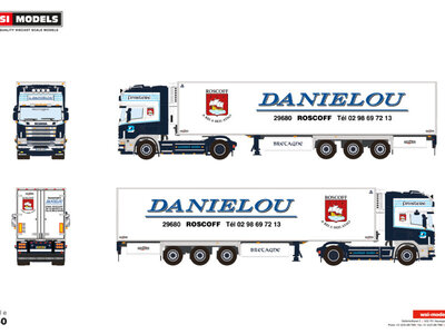 WSI WSI Scania 4-serie Topline 4x2 met 3-assige koeloplegger DANIELOU