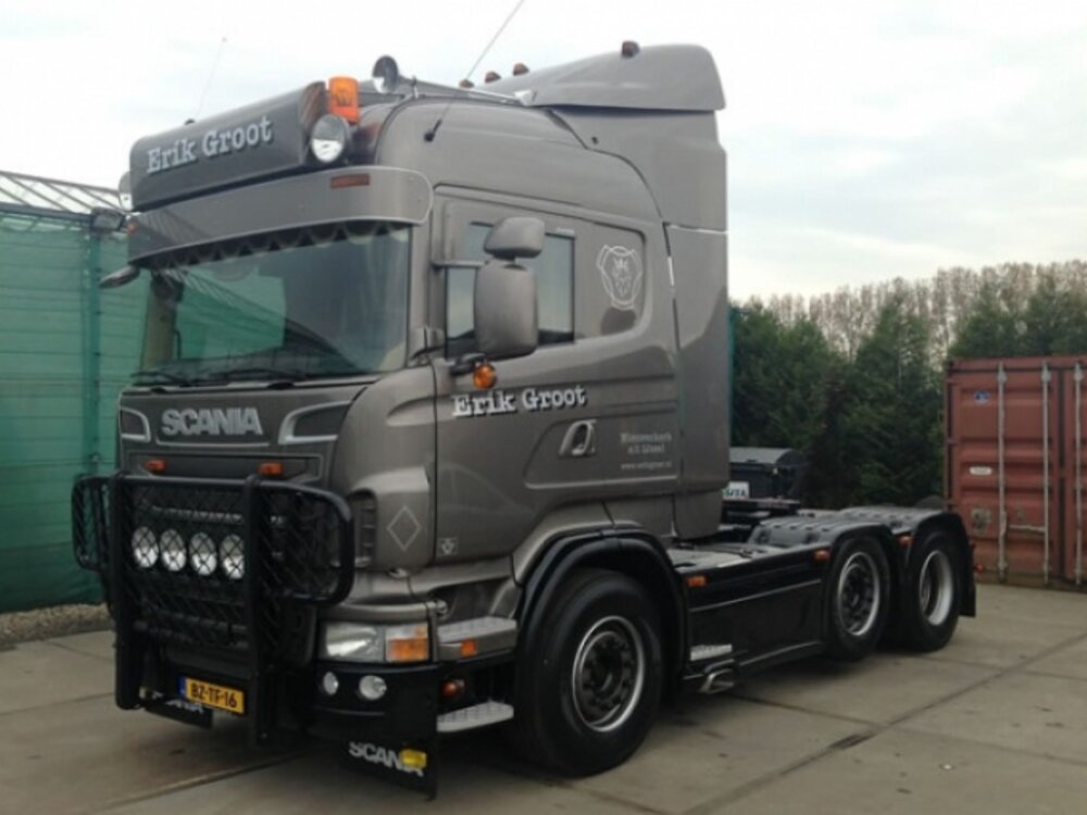 Tekno Tekno Scania R-Serie 6x2 tractor with 3-axle container chassis ERIK GROOT TRANSPORT