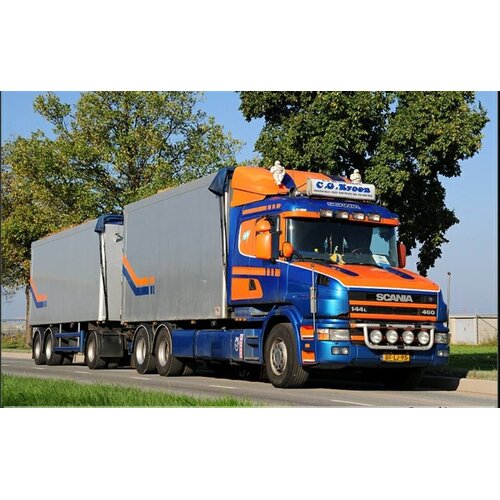 Tekno Tekno Scania 4-serie Torpedo rigid truck with 3-axle trailer C.G. KROON Mesthandel Amsterdam