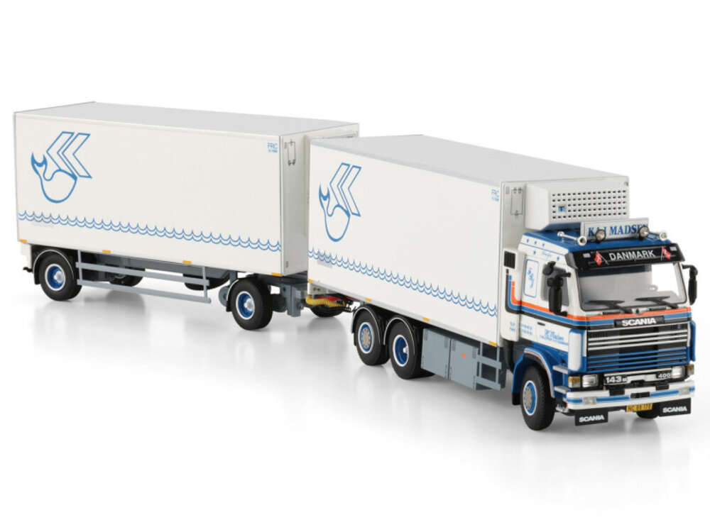 WSI WSI Scania 3-serie 6x2 bakwagen met 2-as oplegger KAJ MADSEN