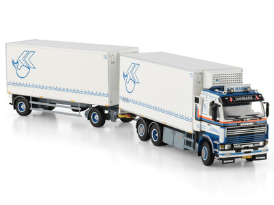 WSI WSI Scania 3-serie 6x2 bakwagen met 2-as oplegger KAJ MADSEN