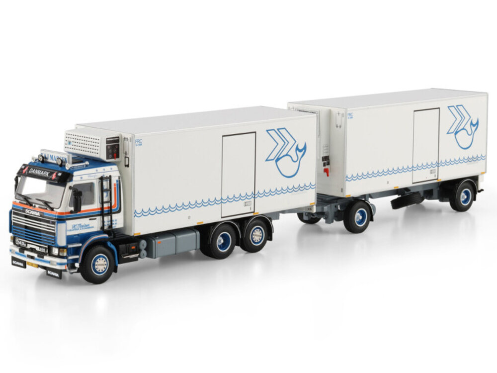 WSI WSI Scania 3-serie 6x2 bakwagen met 2-as oplegger KAJ MADSEN