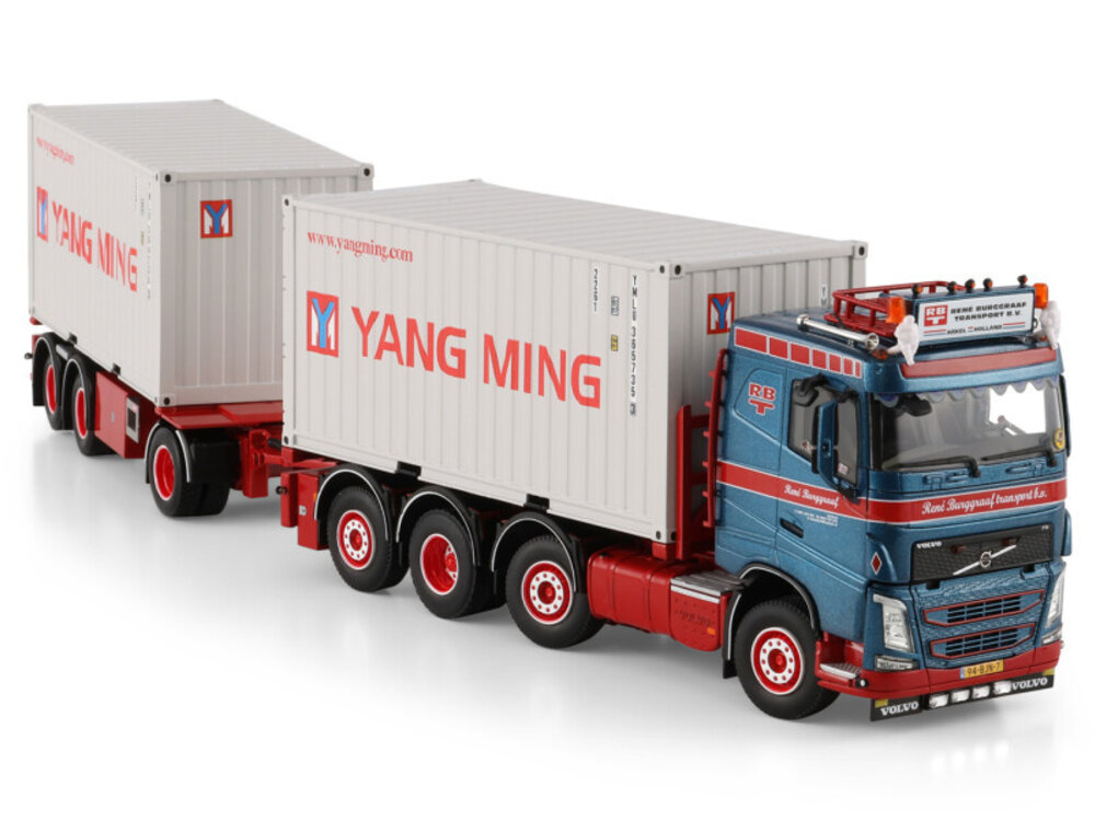 WSI WSI Volvo FH4 Sleeper Cab 8x2 met 7-assige container combi + 2x 20ft container RENE BURGGRAAF TRANSPORT BV