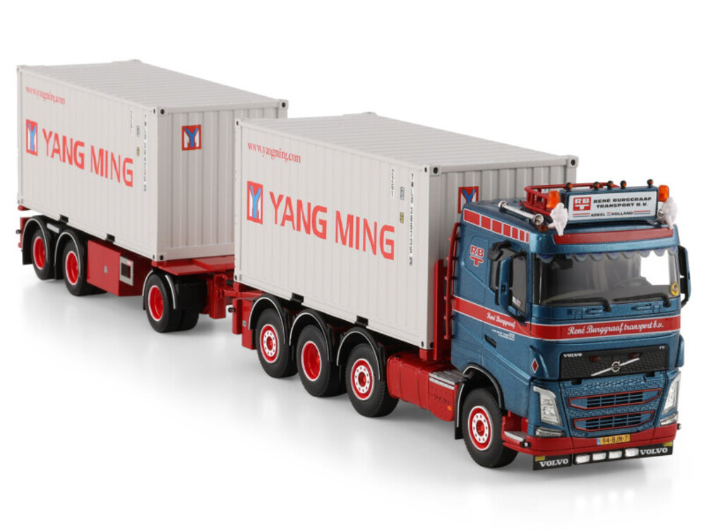 WSI WSI Volvo FH4 Sleeper Cab 8x2 met 7-assige container combi + 2x 20ft container RENE BURGGRAAF TRANSPORT BV