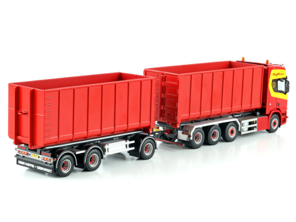 WSI WSI Scania R Highline 8x2 with 7-axle combi container trailer with hooklift + 2x 40m3 container A. THEUNISSEN WEKEROM B.V.