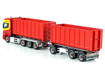 WSI WSI Scania R Highline 8x2 met 7-assige combi container trailer met haakarm + 2x 40m3 container A. THEUNISSEN WEKEROM B.V.