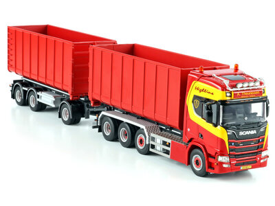 WSI WSI Scania R Highline 8x2 met 7-assige combi container trailer met haakarm + 2x 40m3 container A. THEUNISSEN WEKEROM B.V.