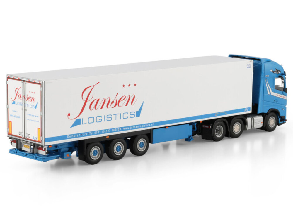 WSI WSI Volvo FH Aero Globetrotter XL 6x2 with 3-axle twin steer reefer trailer JANSEN URK