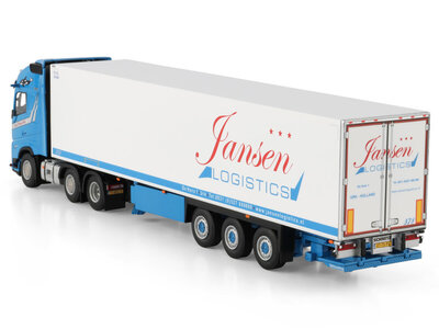 WSI WSI Volvo FH Aero Globetrotter XL 6x2 with 3-axle twin steer reefer trailer JANSEN URK