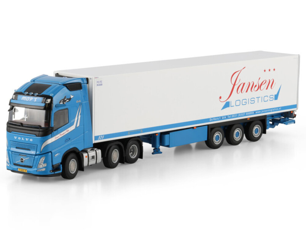 WSI WSI Volvo FH Aero Globetrotter XL 6x2 with 3-axle twin steer reefer trailer JANSEN URK